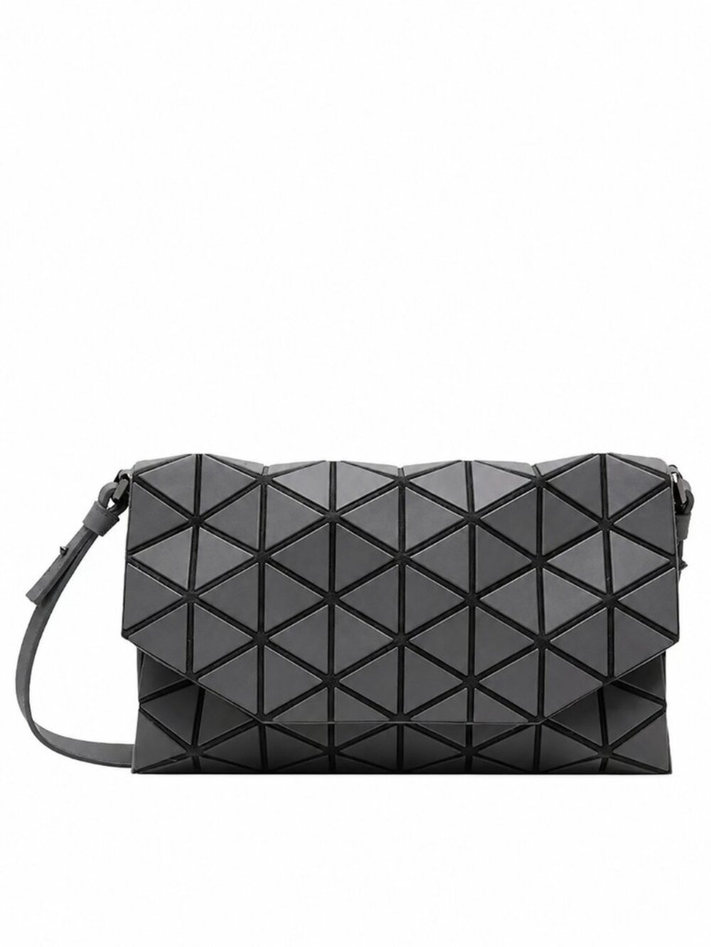AUTHENTIC New BAO BAO Issey Miyake Matte Tonneau Shoulder Bag in Dark Gray NWOT
